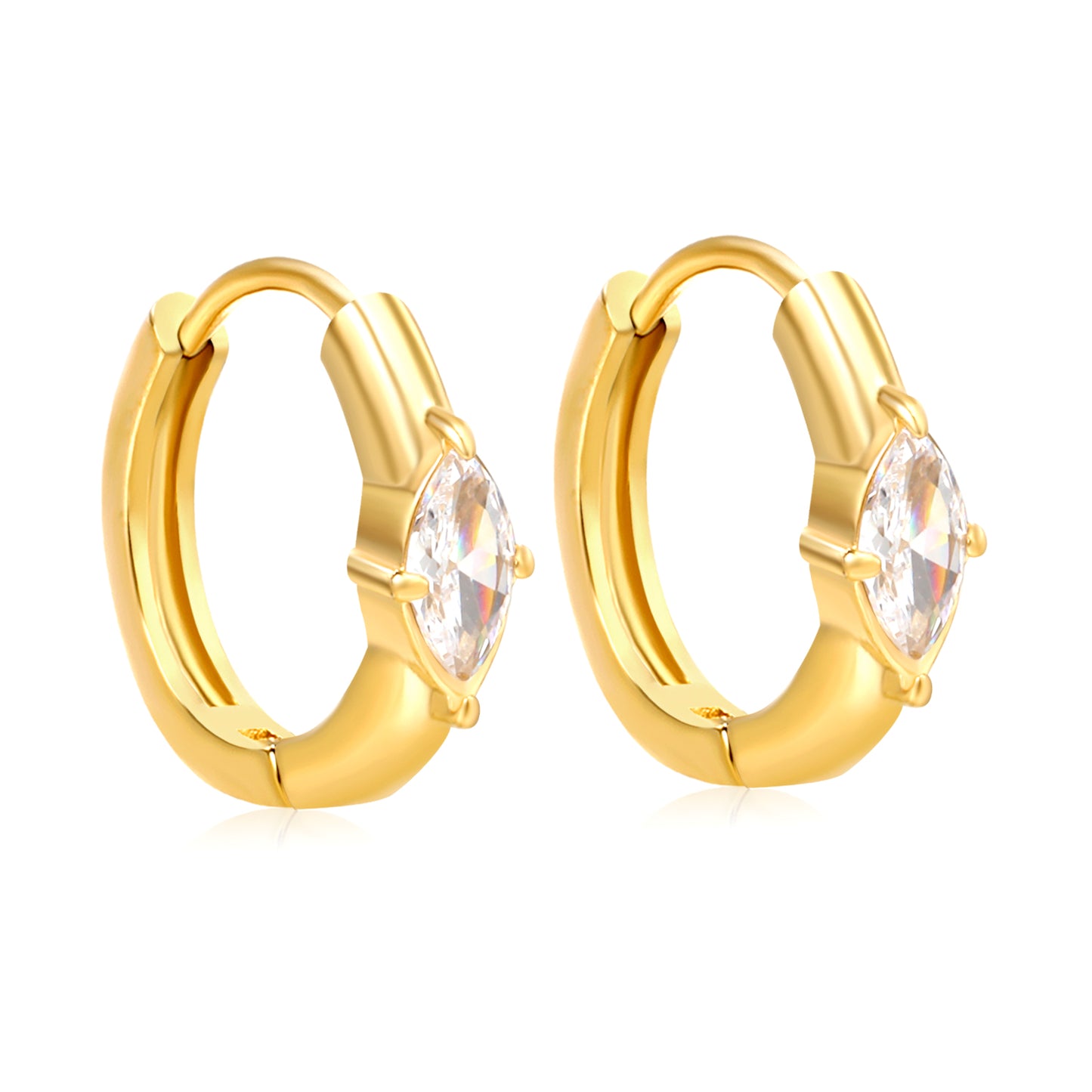 Marquise Huggie Earrings