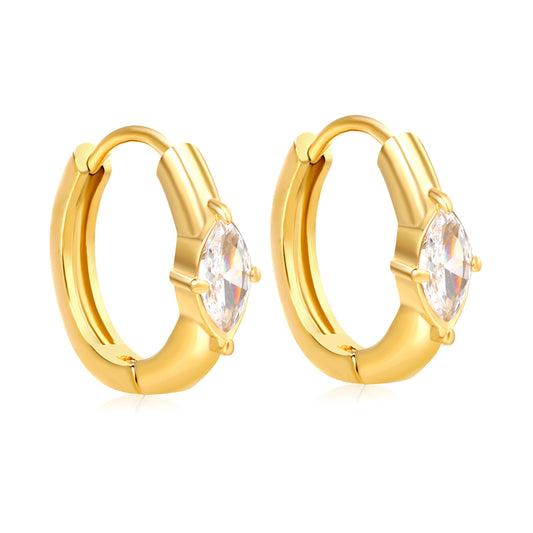 Marquise Huggie Earrings
