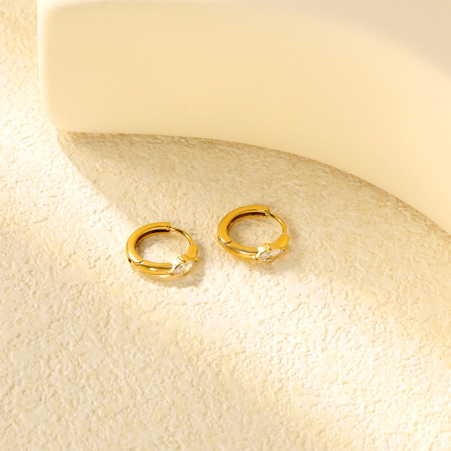 Marquise Huggie Earrings