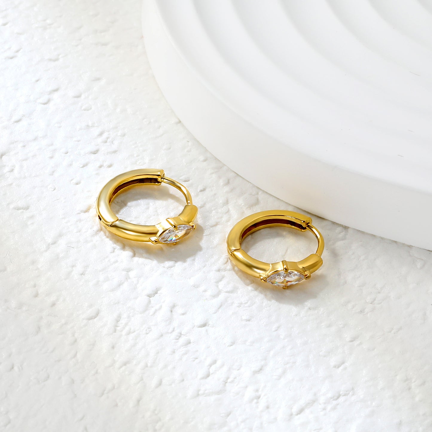 Marquise Huggie Earrings