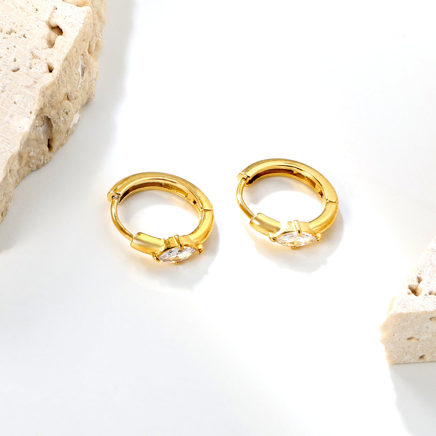 Marquise Huggie Earrings